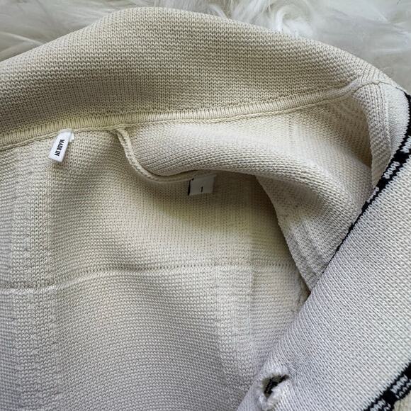 Sandro Lore Knit Cropped Button Front Cardigan Cream Size Small - Picture 6 of 10